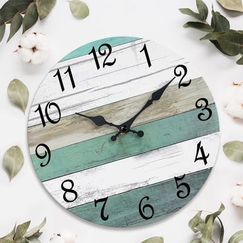CHYLIN Wall Clock 12" Battery Operated Silent Non-Ticking Rustic - Image 6