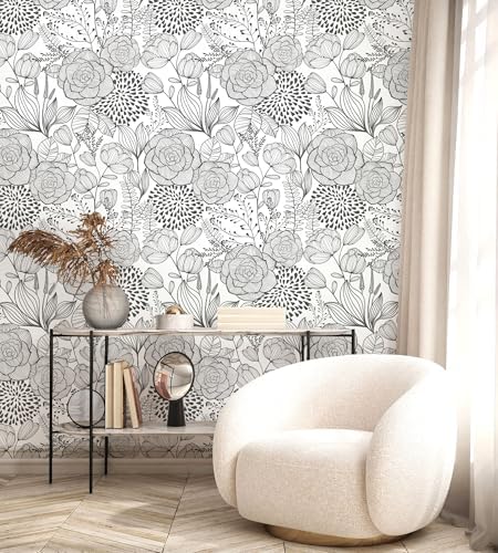 Wudnaye Black and White Peel and Stick Wallpaper - Image 6