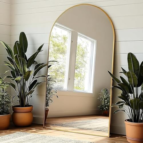 KOMCOTE Full Length Floor Mirror, 91x46 Inch Oversized Arched Standing Mirror - Image 2