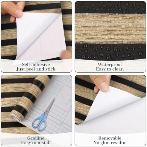 Arthome 17''x393'' Wood Slat Wallpaper, Peel and Stick Self Adhesive Wood - Image 6