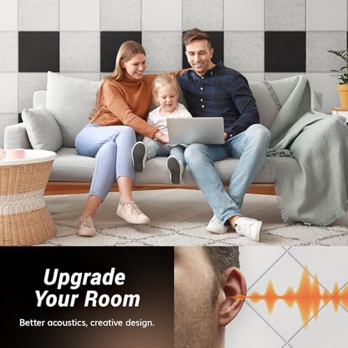 TONOR 12 Pack Acoustic Panels Self-adhesive, 11.6"x 11.6"x 0.4" Square - Image 4