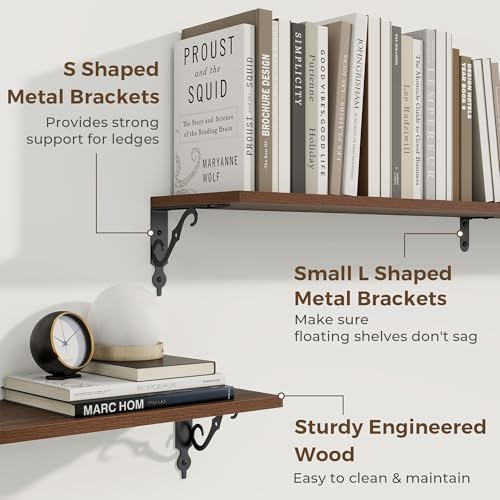 RICHFOCUS Floating Shelves for Wall Decor, 55.1W x 8D Shelves Set of 2 - Image 4