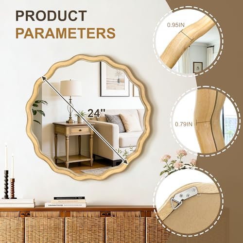 AMOISE Round Wavy Wall Mirror - Image 2