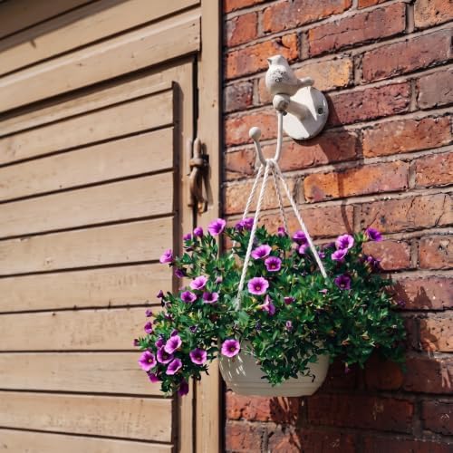 Hicarer 4 Pcs Cast Iron Bird Wall Hooks Rustic Songbird Decor Hangers - Image 3