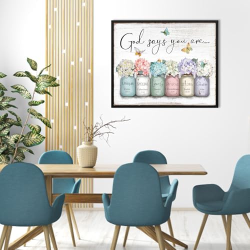 Inspirational Bible Verse Wall Art: God Says You Are Wall Decor Framed - Image 5