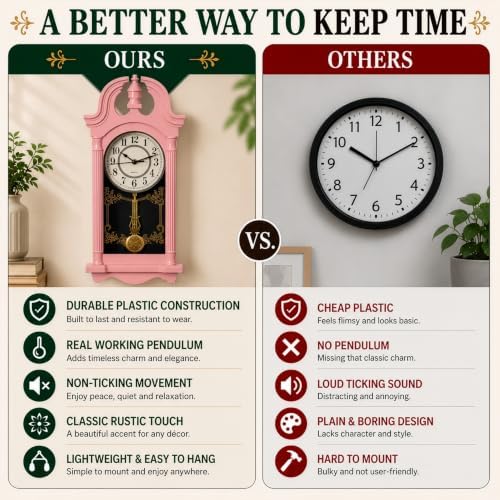 Clockswise Vintage Grandfather-Style Wall Clock - Image 5