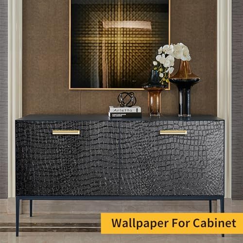 Black Peel and Stick Wallpaper Crocodile 15.7'' X 394'' Self Adhesive - Image 2