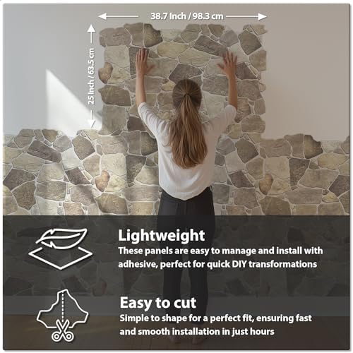 Large-Format 3D Faux Stone Wall Panels, Wild Boulder, 67 Sq Ft - Image 2