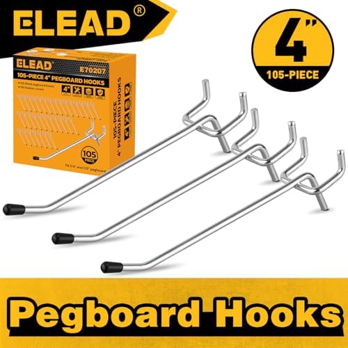 ELEAD 105-Piece 4 Inch Pegboard Hooks, Heavy Duty Peg Board Organizer - Image 2