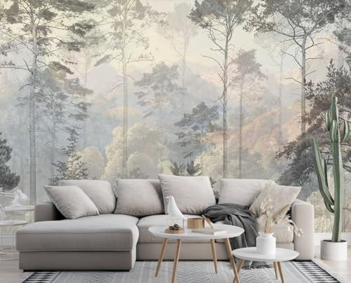 Toolhom Hazy Forest Wall Mural, Abstract Nature Landscape Wallpaper - Image 3