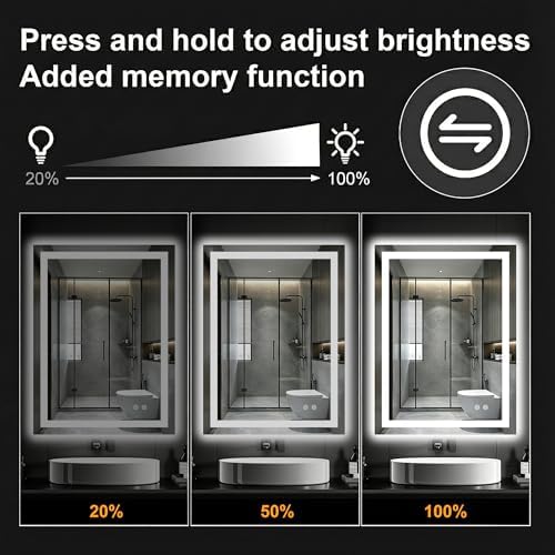 32x24 LED Bathroom Mirror with Lights, Lighted Vanity Mirror - Image 3