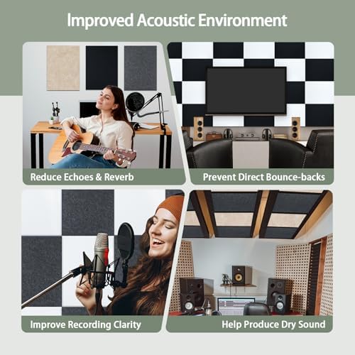 TroyStudio Thickened Acoustic Panels, 31.5 x 23.6 x 0.5 Inches Pack of 6 Felt - Image 5