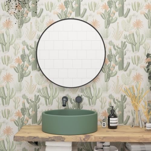 Laatse Light Cactus Floral Peel and Stick Wallpaper 17.5" x 118" - Image 4