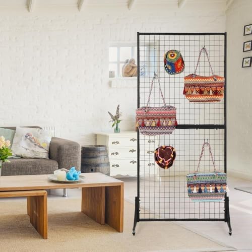 3' x 6' Grid Wall Panels Standing Wire Grid, Sturdy Display Rack - Image 2