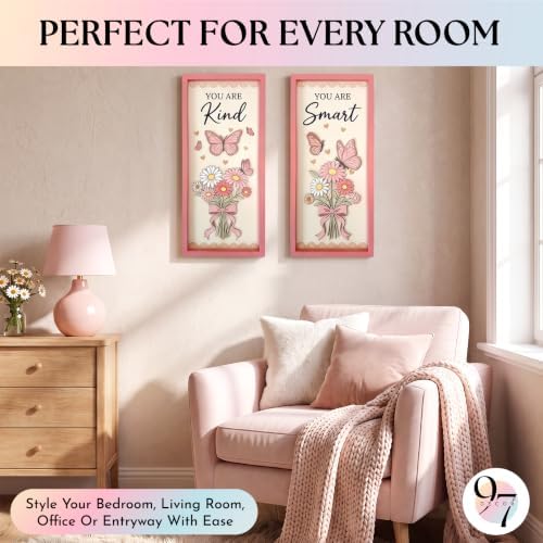 3D Pink Inspirational Wall Art, Wooden Butterfly Signs - Image 6