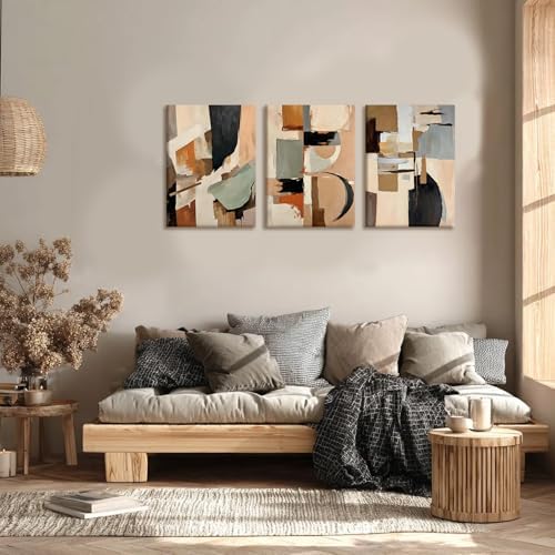 LYYGLYY 3Pcs Framed Abstract Textured Canvas Print Wall Art 12x16 Inches - Image 5