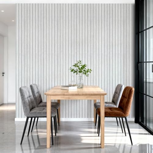 3D Wall Panel Peel and Stick, 15.7 x 118 in, Bright Gray - Image 2