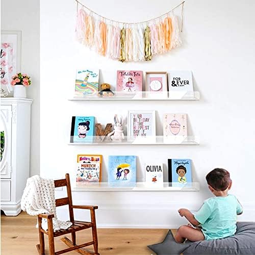 2 Packs 24 inches Clear Acrylic Shelves, Book Shelf - Image 6
