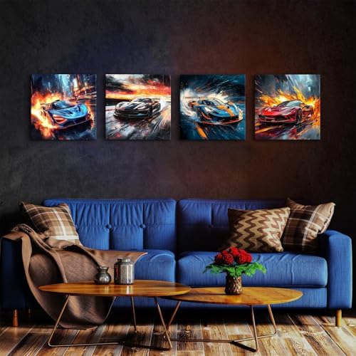 Abstract Lamborghini Car Wall Art Cool Sports Car Pictures Wall Decor - Image 2