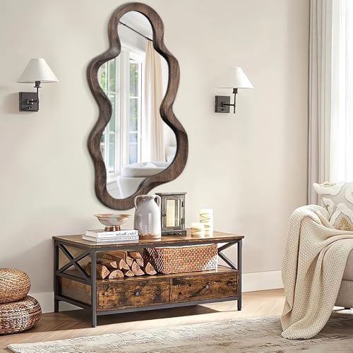Asymmetrical Mirrors for Wall Unique Cloud Wood Frame Irregular Mirror - Image 6