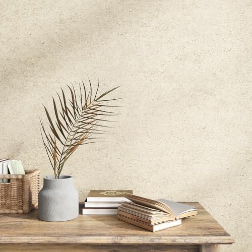 VEELIKE Limewash Wallpaper Textured Beige Concrete Wallpaper Peel and Stick by VEELIKE