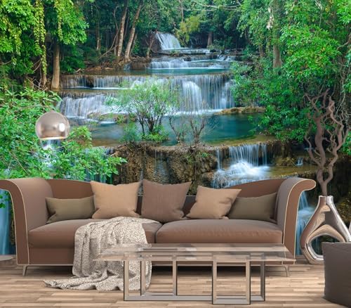 Stunning Tropical Forest Waterfall Landscape Wallpaper Peel Stick - Image 3