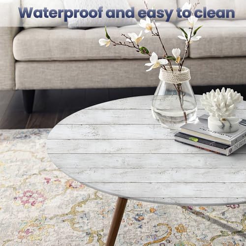 White Shiplap Contact Paper Peel and Stick Wood Wallpaper - Image 4