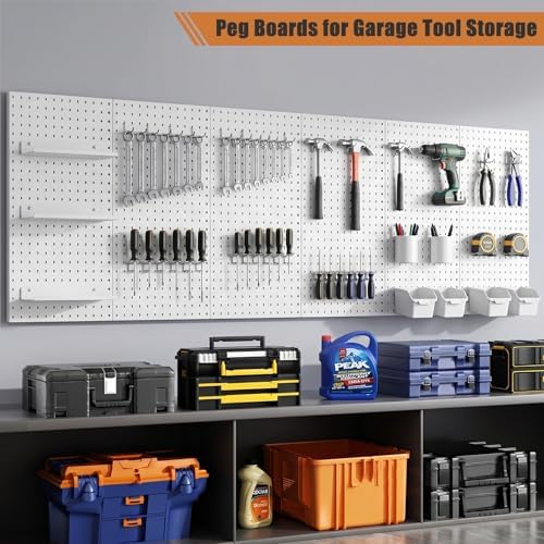PBHEPJ 4 Pcs Metal Pegboard Panels, Includes Drywall Anchors and Screws Kits - Image 2