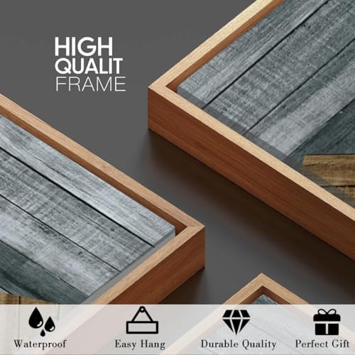 BINCUE Rustic Mountain Canvas Wall Picture Framed Wall Art - Image 6