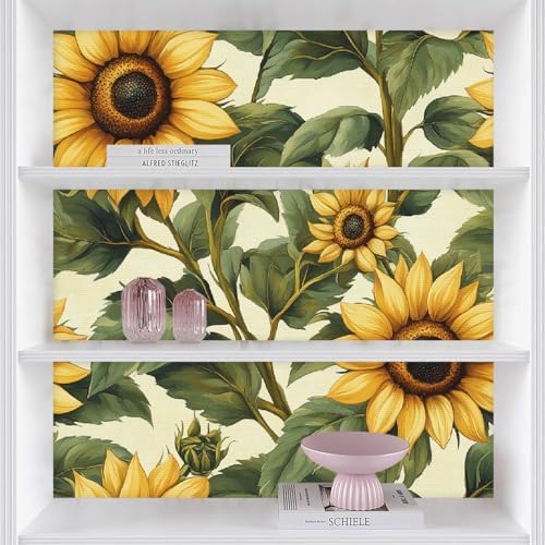 Sunflower Watercolor Wallpaper Peel and Stick 17.3"x197" Non-Woven Fabrics Self - Image 4