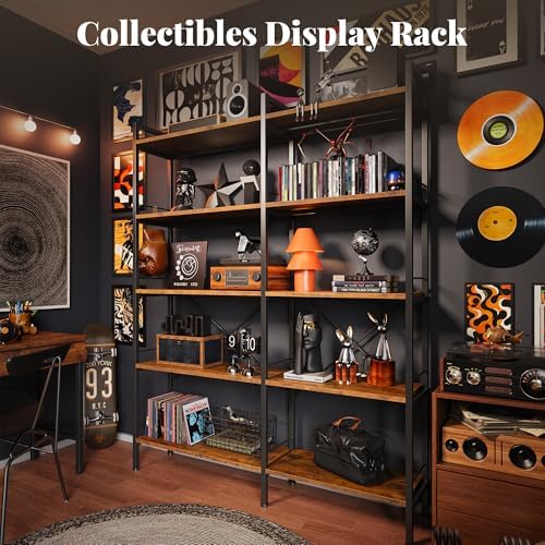 Huuger 5 Tier Bookshelf, L Shaped Corner Bookshelf - Image 5