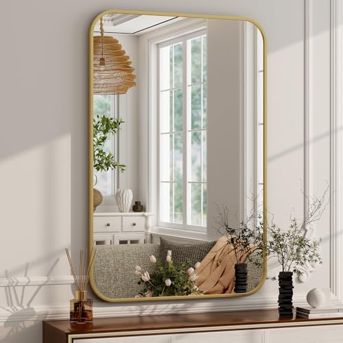 Easly 24 x 36 Inch Bathroom Mirror, Rounded Rectangular Vanity Mirror - Image 2