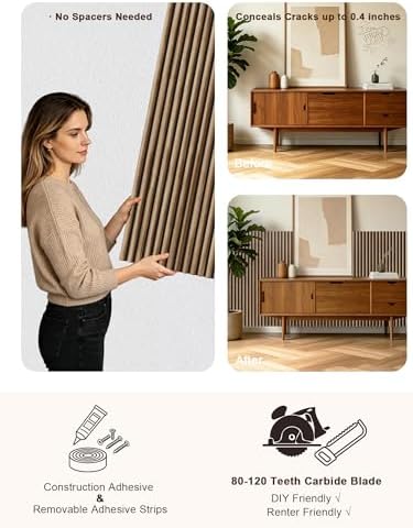 Mollywell Wood Panels for Wall, 108x12 in - Image 5