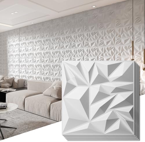 Art3d 33-Pack Modern Diamond Textured 3D Wall Panels, 12 x 12 in by Art3d