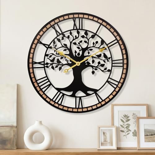 24" Farmhouse Bird Branch Wall Clock by JXQXYN