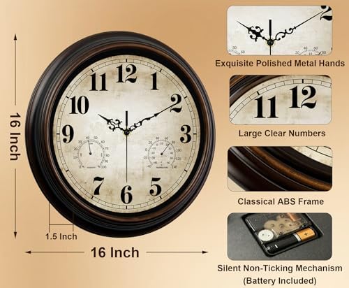 16 Inch Vintage Wall Clock - Image 3