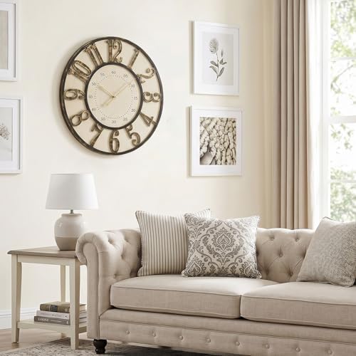 EMAX HOME 24 Inch Large Wall Clock, Vintage Farmhouse Oversized Wall Clocks - Image 7