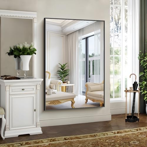 YIROMAN Bathroom Mirror 60"x30", Large Matte Black Bathroom Mirror - Image 2