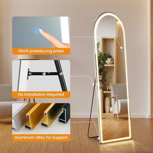 LED Arched Full Length Mirror - Image 4