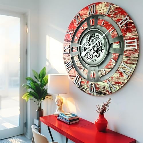 ImprovingLife The Gears Clock Real Moving Gear Wall Clock England Line) - Image 4