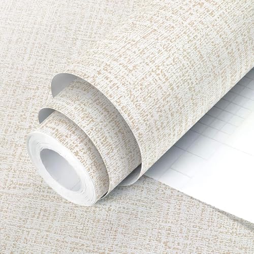 Beige Wallpaper Grasscloth Peel and Stick Wallpaper 17.7in x 197in by lenify