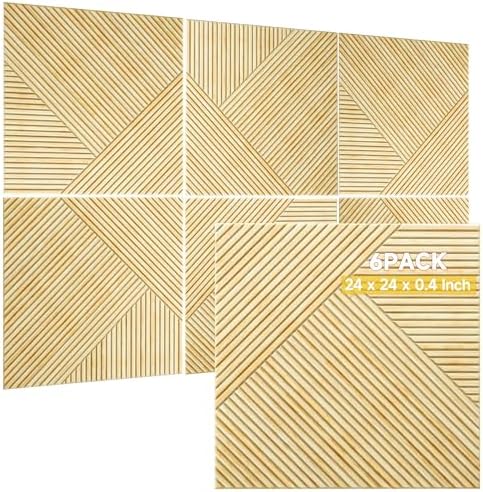 TO-TH Acoustic Panels Peel and Stick Sound Proof Panel 6Pack, Natural Oak by TO-TH