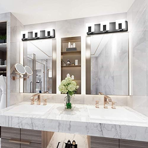 Aipsun 3 Lights Modern Black Vanity Light Up and Down Black LED Vanity Light - Image 3