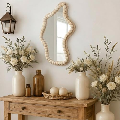 Boho Wall Decor Mirror 14"x9" Irregular Wall Mirror Small Farmhouse Rustic - Image 6
