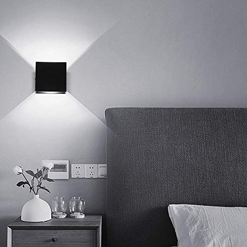 Lightess Mini Black Metal 10W Cool White Up Down LED Wall Sconce 2 Pack - Image 2