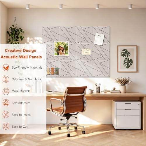 TO-TH Sound Proof Panels Self-Adhesive Acoustic Panel 24 Pack, Light Camel - Image 4