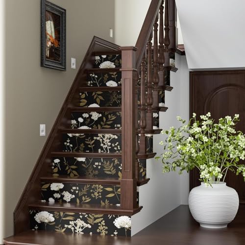 Laatse Vintage Dark Floral Leaf Peel and Stick Wallpaper 17.5"x787" - Image 7