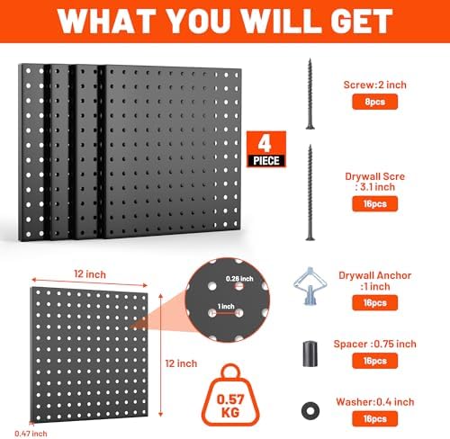ValueMax 4 Pack Metal Pegboard Panels - Image 3