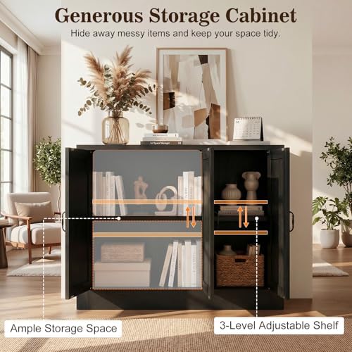 156" Modular Buffet Sideboard Cabinet Set of 4, Extra Long Storage Cabinet - Image 3