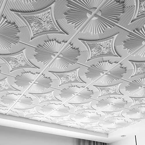 Art3d 12-Pack Waterproof 3D Drop Ceiling Tiles, 24 x 24 in by Art3d